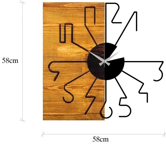 Ceas de perete 58 cm 1xAA lemn/metal