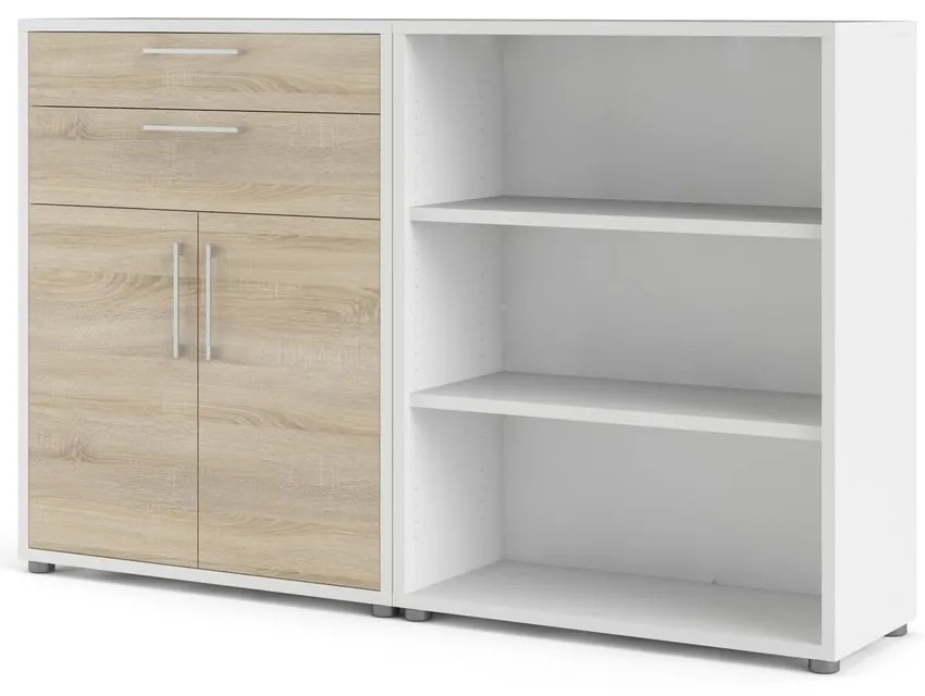 Bibliotecă modulară albă/cu aspect de lemn de stejar 178x113 cm Prima – Tvilum