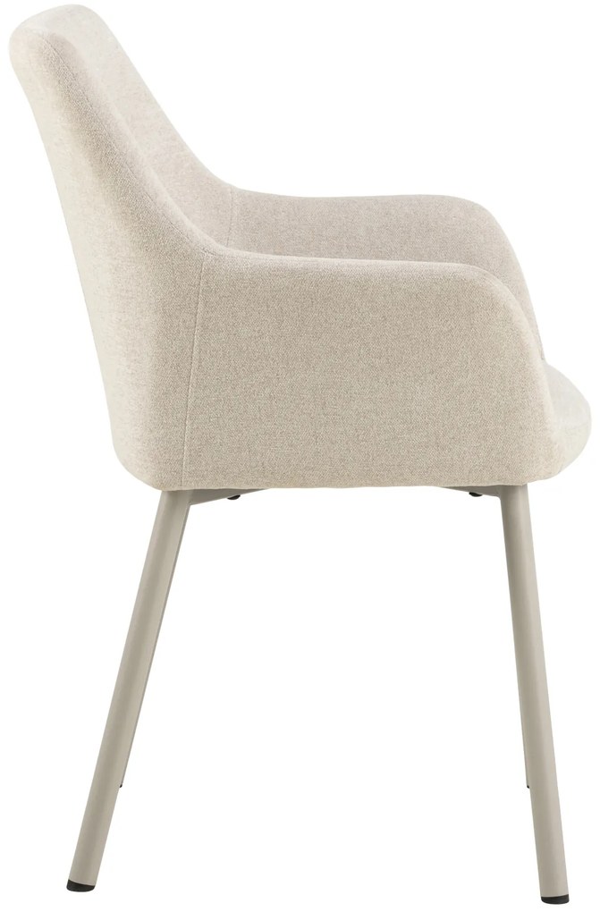 MAZZONI EXPORT VERA Bej (material Apia 453) / cadru bej-gri (cașmir) - SCAUN MODERN ADÂNC TAPIȚAT DIN CHENILLE PENTRU SALON/LIVING LOFT