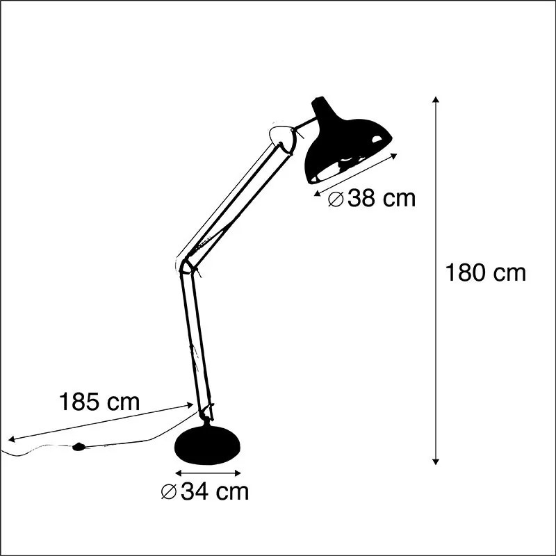 Lampă de podea inteligentă neagră reglabilă cu Wi-Fi A60 - Hobby