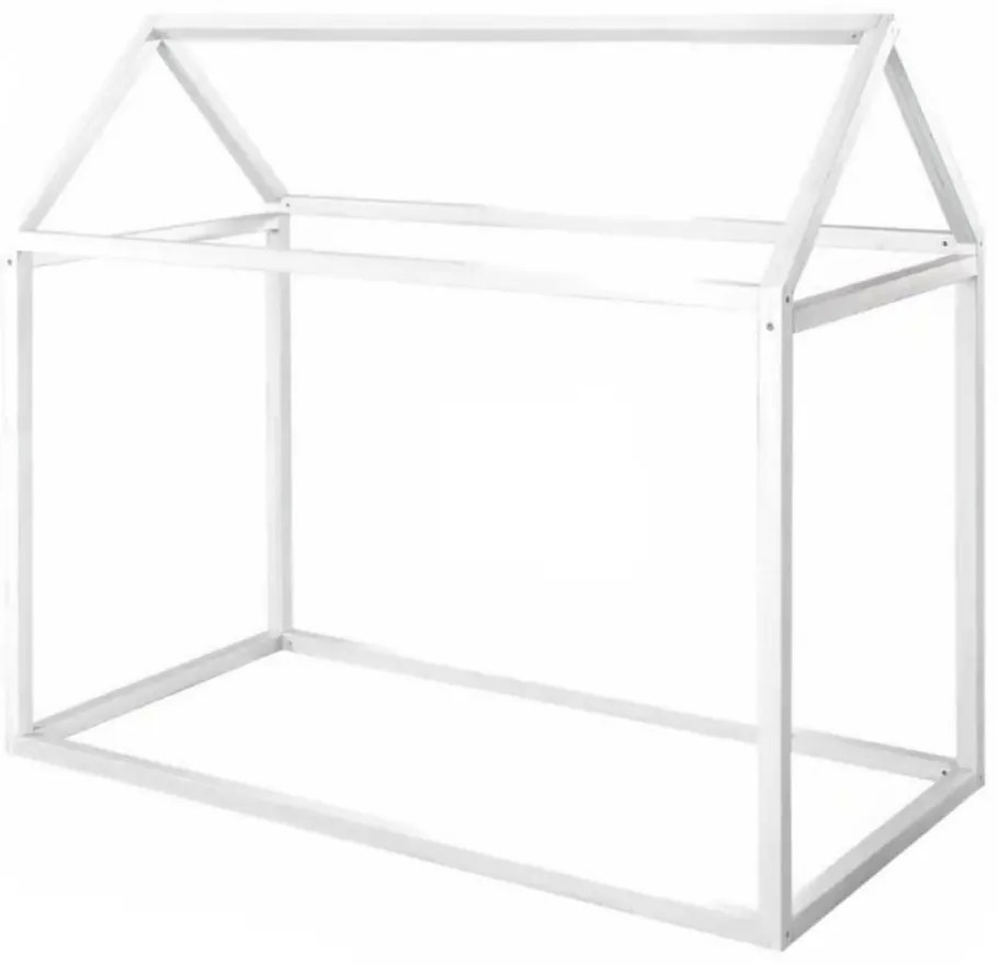 Pat pentru copii alb de tip casă 70x140 cm Montessori – Roba