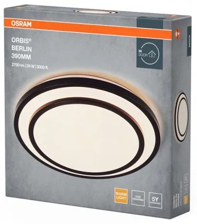 Osram - Plafonieră LED ORBIS BERLIN, 24 W, 230 V, Ø 39 cm, neagră