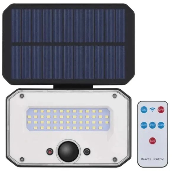 Proiector LED solar cu senzor de mișcare SPILO LED/3,7V 3600mAh 4000K IP54 + telecomandă
