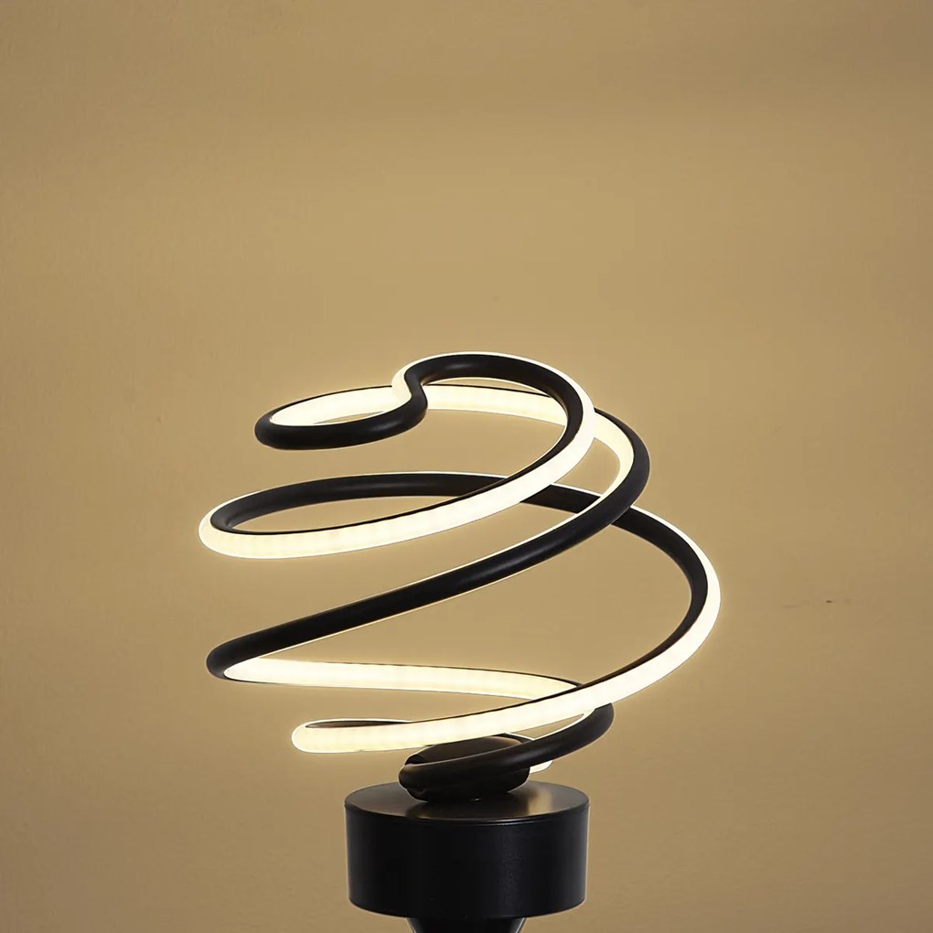 Bec decorativ LED E27 negru spiralat 6W 370 lm 3000K