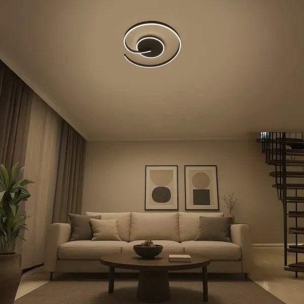 Plafonieră LED LORENZO, 22 W, 230 V, Ø 50 cm, neagră