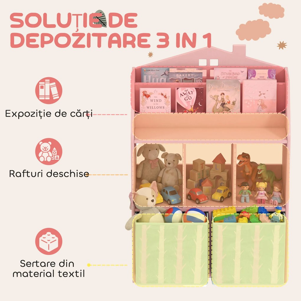 AIYAPLAY mobilier organizare jucării mobilă depozitare | Aosom Romania