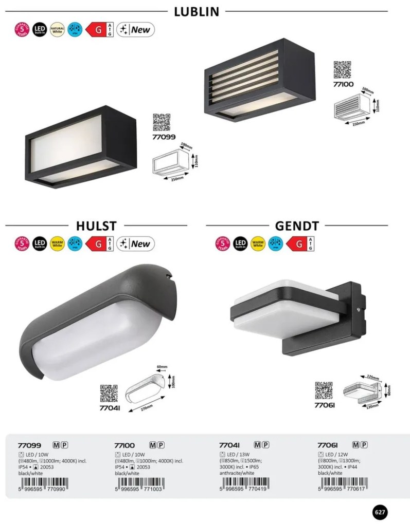 Aplica de perete exterior IP65 LED Hulst