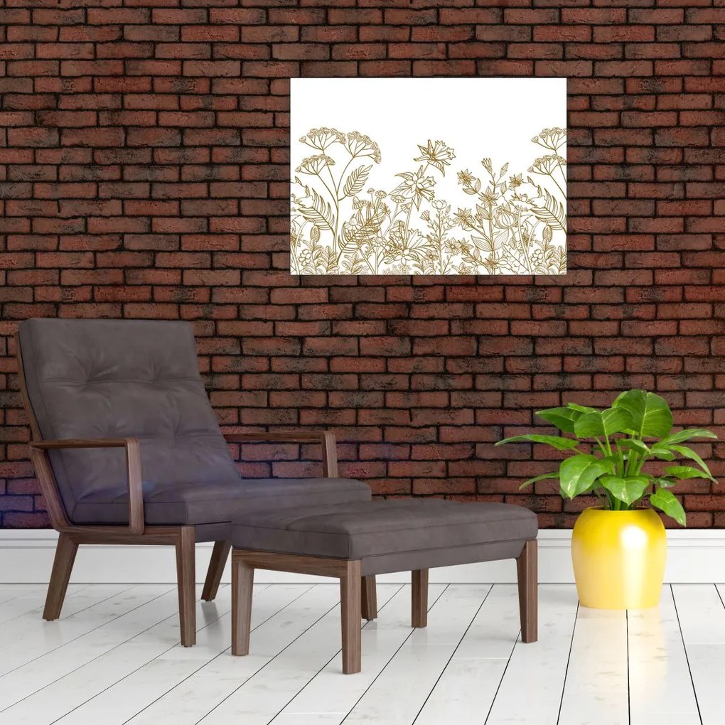 Tablou pe sticlă - Flori de câmp (70x50 cm)