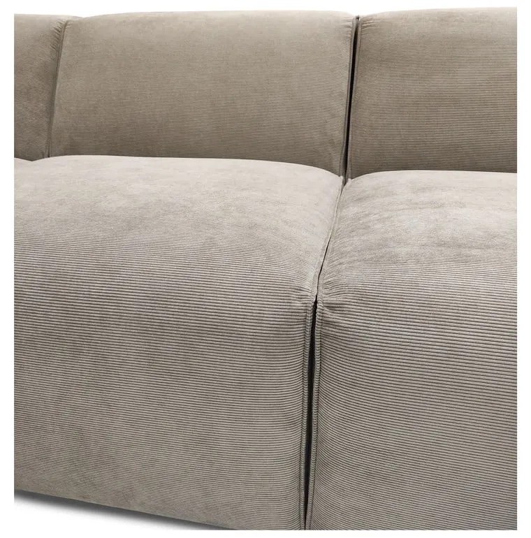 Colțar bej din catifea reiată (cu șezlong pe partea dreaptă) Sting - Scandic