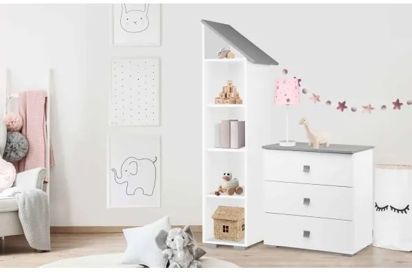 Comodă PABIS 87x83 cm alb/gri