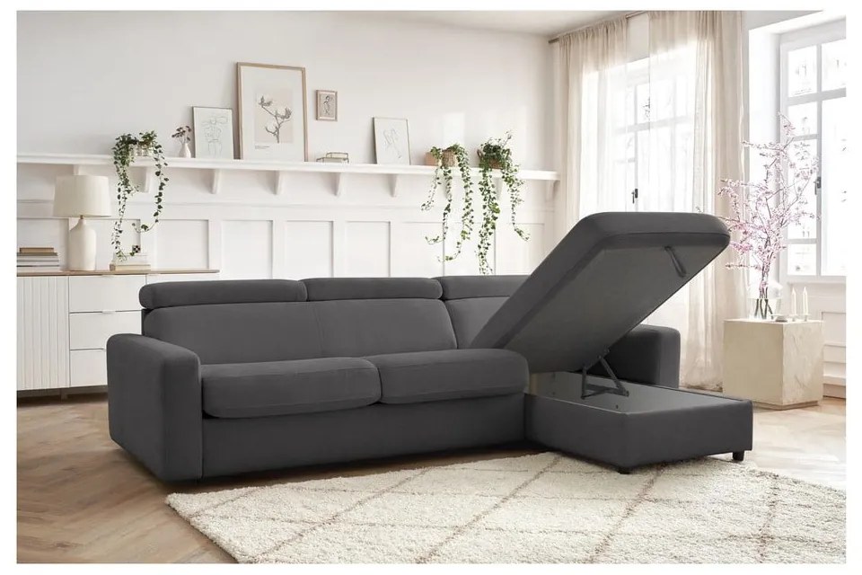 Colțar gri închis extensibil (cu colț variabil) Monaco – Bobochic Paris