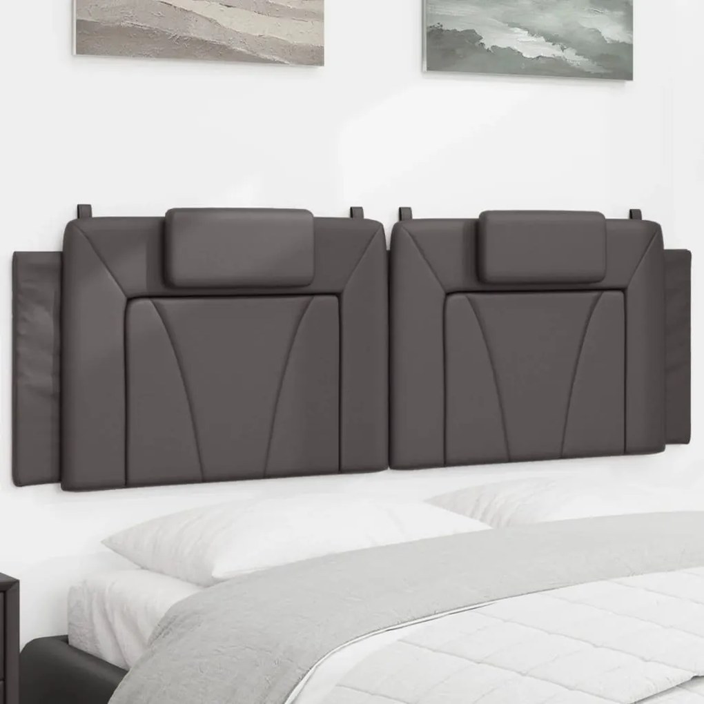 vidaXL Pernă pentru tăblie pat, gri, 160 cm, piele artificială