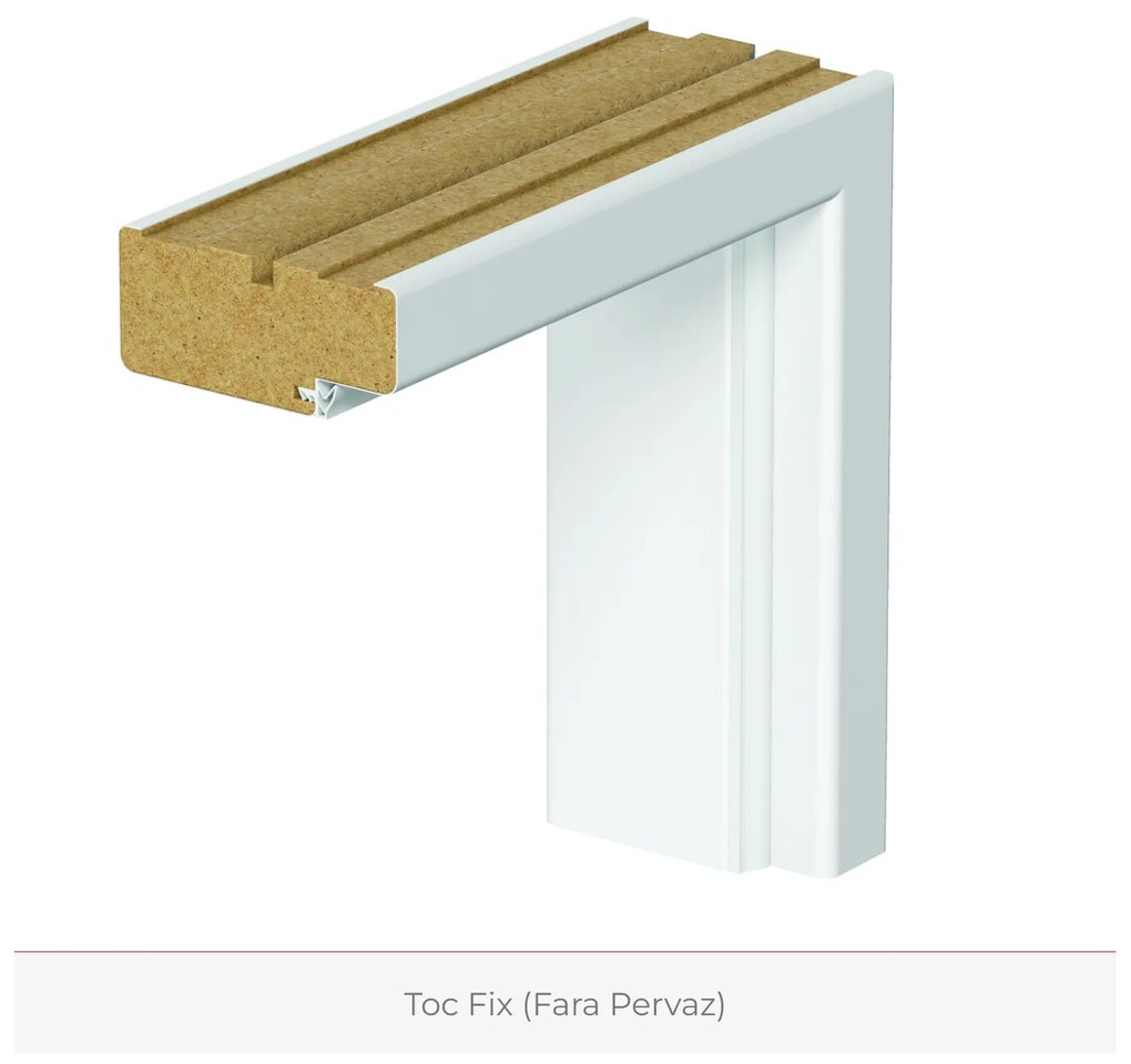 Usa de interior cu toc fix sau reglabil HDF PAL - Culoare Alb DR, Toc fix - Fara pervaz, 800 x 2080