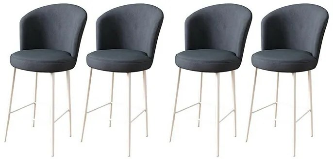 Set de scaune de bar Fora Anthracite and White, 4buc.