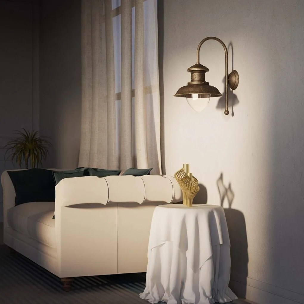 Aplica de perete stil nautic din alama si sticla Al Mare