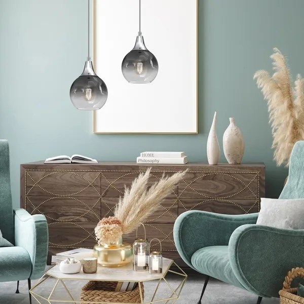 Lustră pe cablu MONTE 1xE27/60W/230V d. 15 cm crom mat