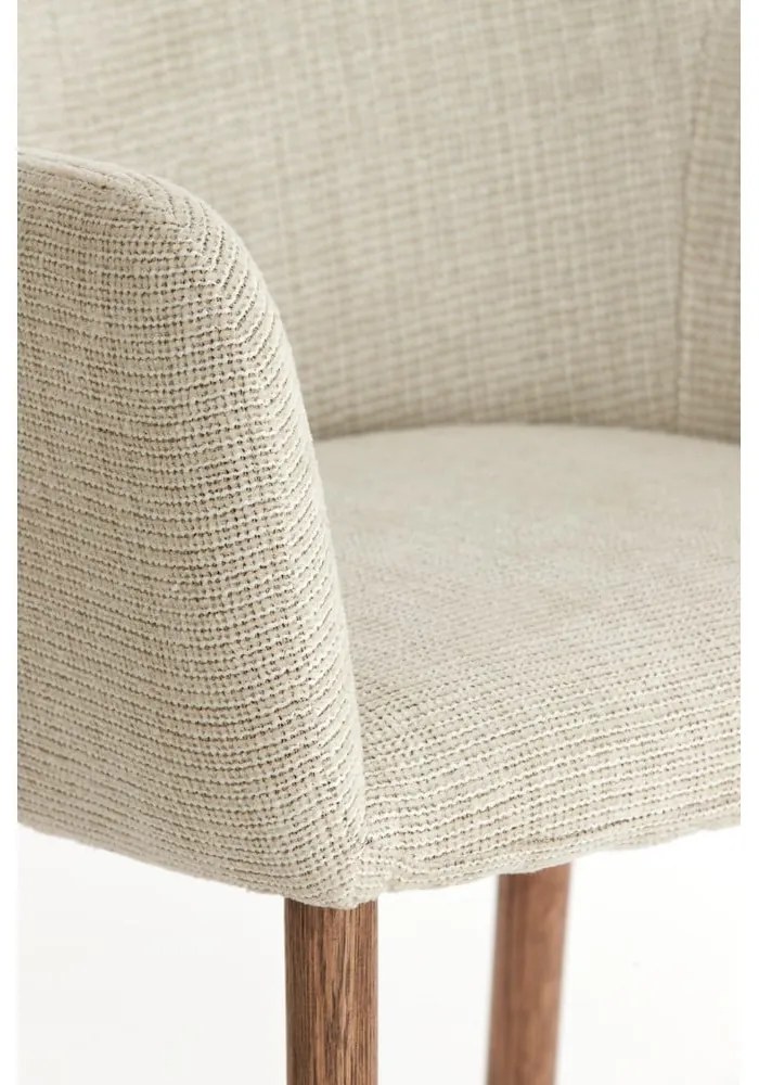 Set de scaune de sufragerie bej cu cotiere 2 buc. tapițat Blaine – Light &amp; Living