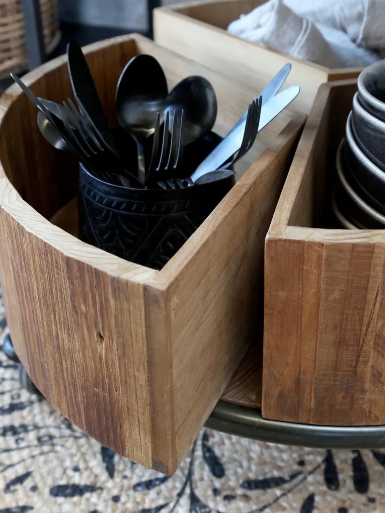 Etajera din lemn reciclat, metal si MDF, cu 3 rafturi