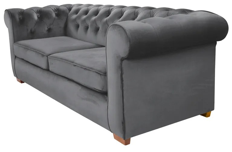 Canapea Oxford Chesterfield, 93x183x75 cm, 2 locuri, Antracit