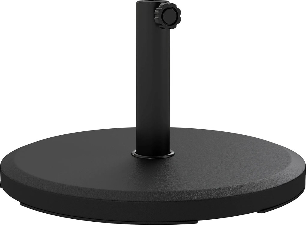 Outsunny Suport pentru parasol din ciment 13 kg, suport rotund pentru umbrelă pentru parasolar 34mm/38mm/48mm diametru tub, negru | Aosom Romania