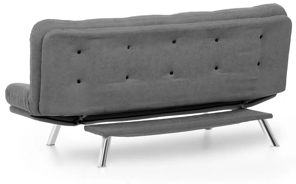 Canapea extensibila Misa Sofabed, Futon, 3 locuri, 198x128 cm, metal, gri
