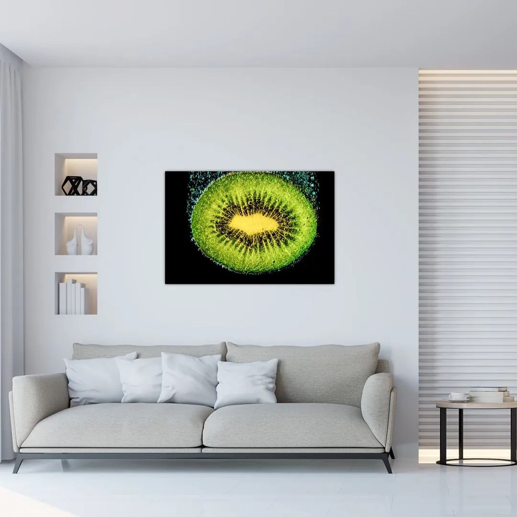 Tablou - detailu cu kiwi în apă (90x60 cm)