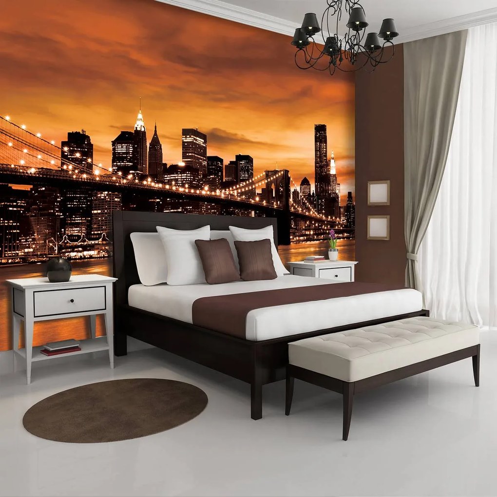 Fototapet - New York și Brooklin Bridge City (152,5x104 cm)