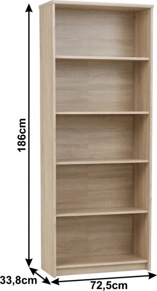 Dulap biblioraft, stejar sonoma, JOHAN 2 NEW 04