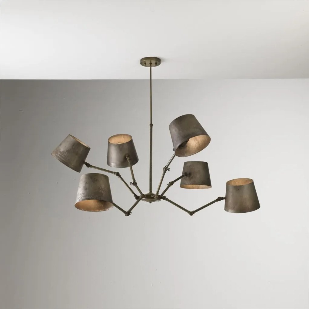 Lustra Vintage, Industrial Style cu 6 brate articulate, Reporter 271.04.OF