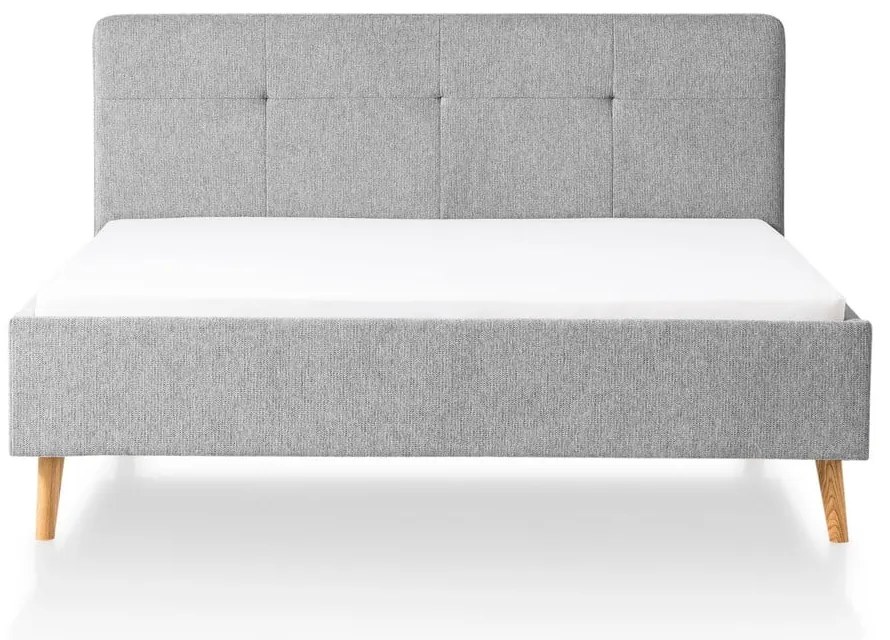 Pat matrimonial gri deschis tapițat fără somieră 180x200 cm Smart – Meise Möbel