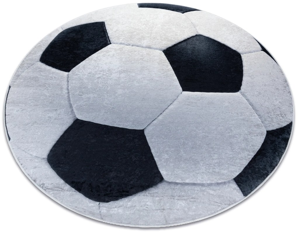 BAMBINO 2139 cerc covor lavabil - Fotbal pentru copii anti-alunecare - negru / alb - SECUNDAR-COTATI PRODUSUL