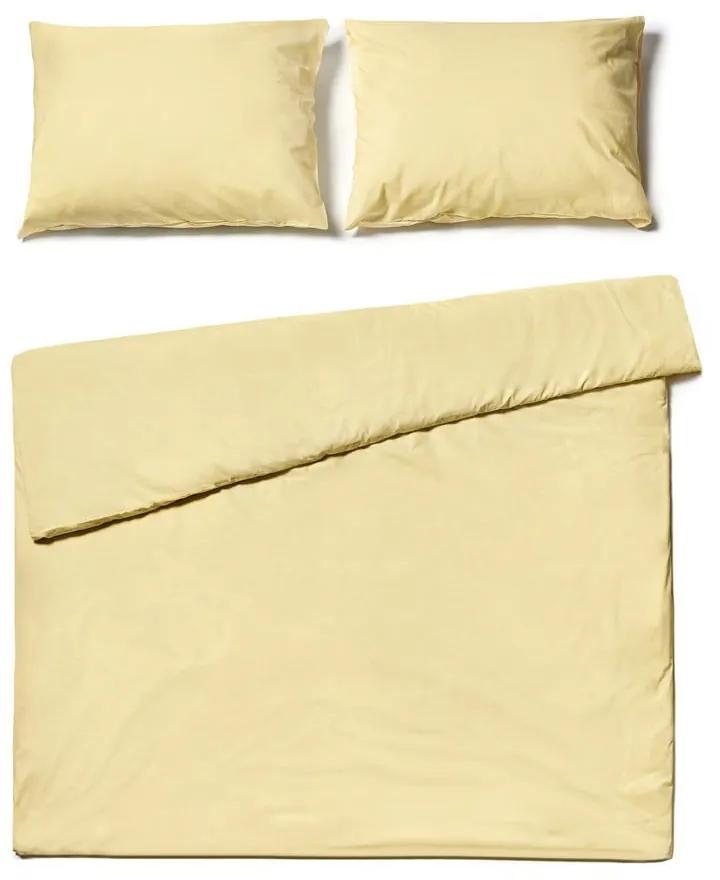 Lenjerie pentru pat dublu din bumbac Bonami Selection, 200 x 220 cm, galben vanilie