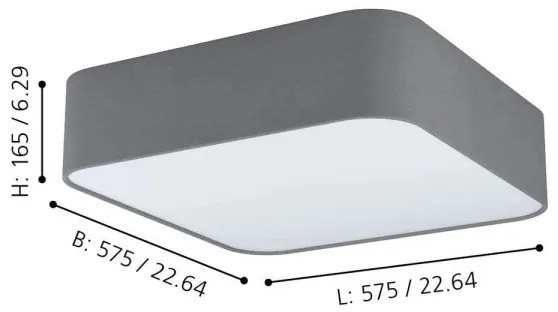 Eglo 99092 - Plafonieră PASTERI SQUARE 5xE27/25W/230V