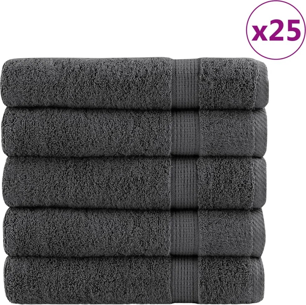 vidaXL Prosoape de duș premium, SOLUND 25buc alb 70x140cm 600 gsm