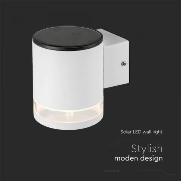 LED lampă solară de perete exterior 1W 3,7V 3000K IP54 1200mAh albă