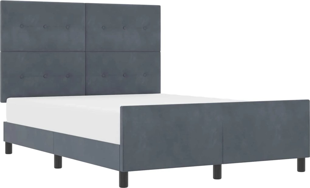 vidaXL Pat cu arcuri cu headboard Gri închis 160 x 200 cm Catifea