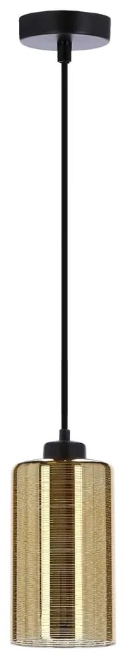 Lustră neagră-aurie cu abajur din sticlă Cox – Candellux Lighting