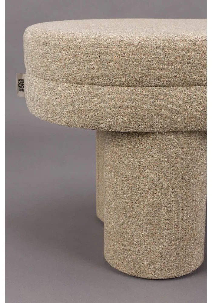 Bancă bej cu tapițerie din țesătură bouclé Fern – Dutchbone