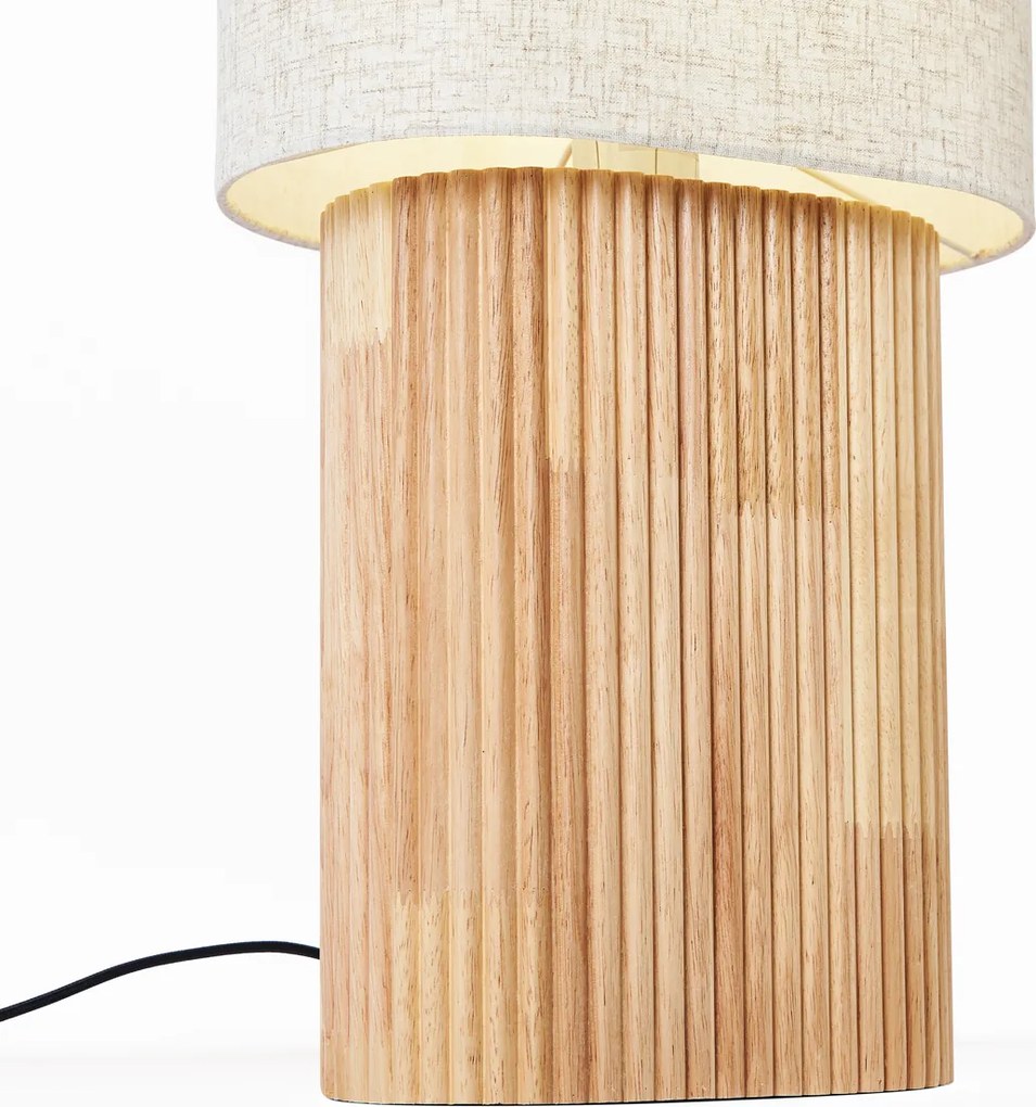 Lampă de podea Japandi din lemn cu abajur din in 90cm - Lamel