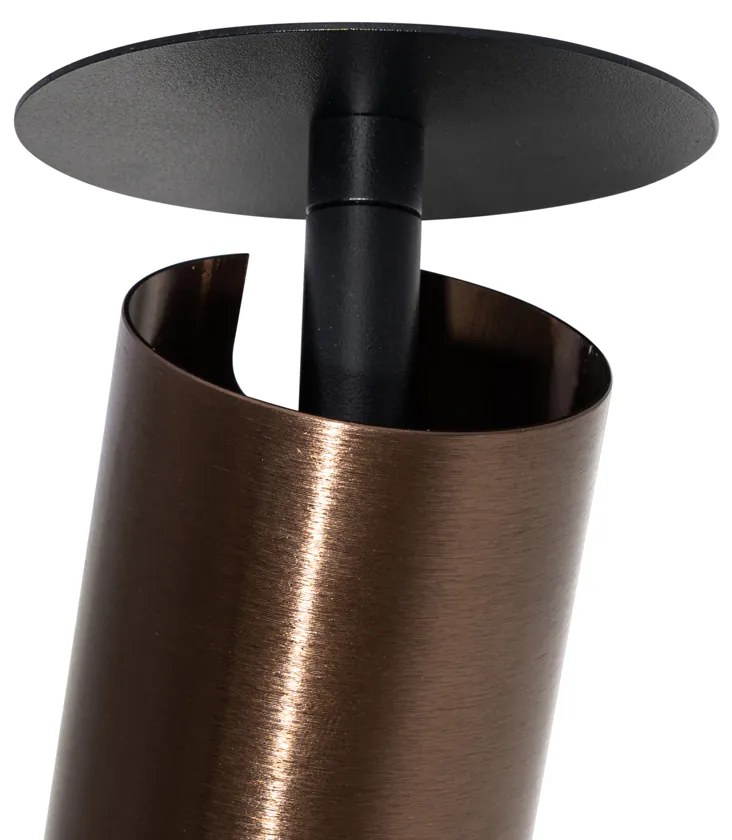 Set de 6 spoturi încastrate moderne bronz închis GU10 50mm - Chels