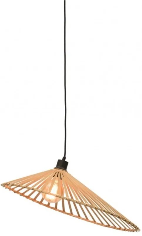 Lustra suspendata eco asimetrica din bambus Bromo L, 60x13cm