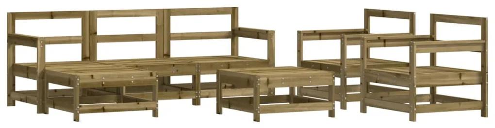 3186262 vidaXL Set mobilier de grădină, 7 piese, lemn de pin tratat