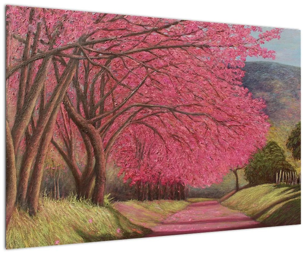 Tablou cu copaci înfloriți (90x60 cm)