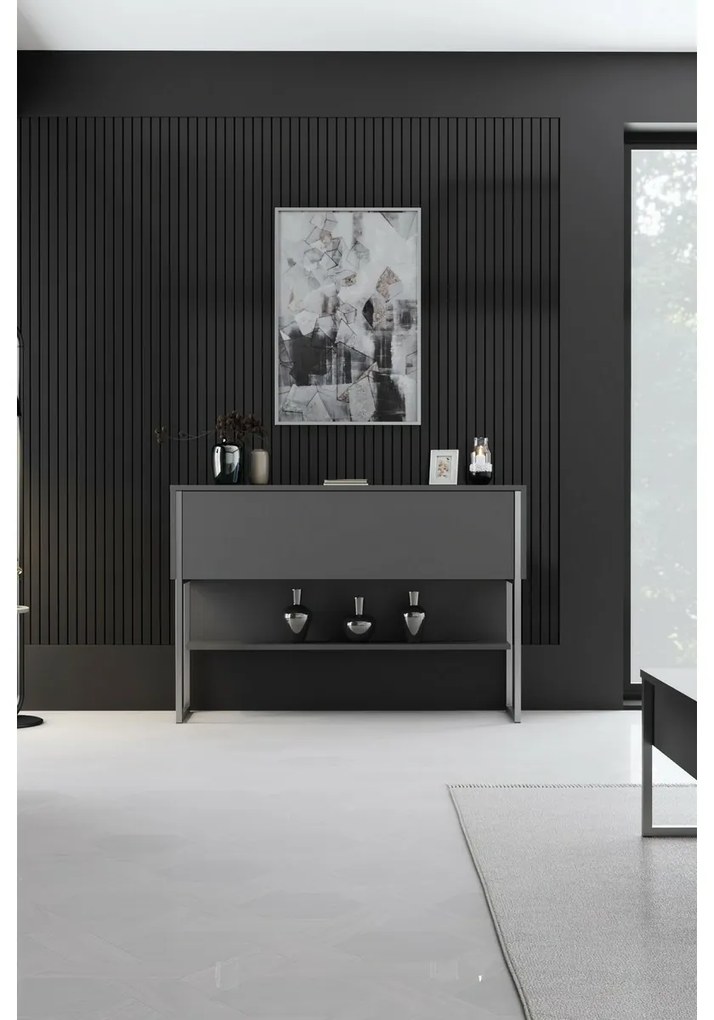 Comodă Luxe Anthracite and Silver