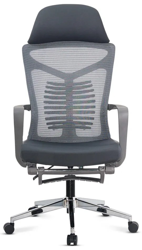 Scaun ergonomic SYYT 9502 gri, rabatabil cu suport de picioare
