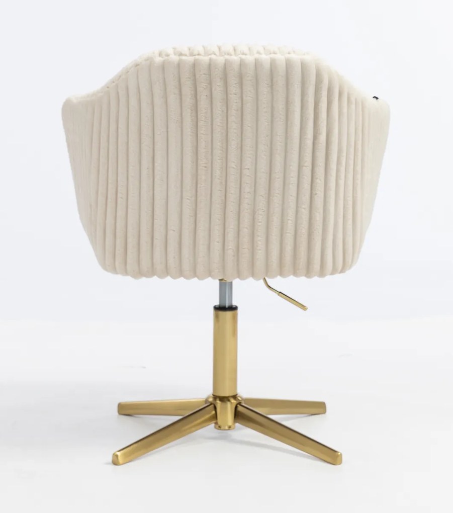 HR832CROSS Scaun Cappuccino Teddy Cord cu Bază Aurie