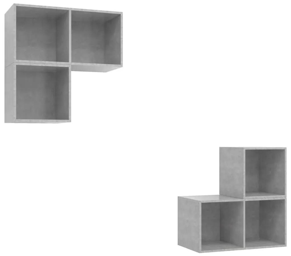 3079767 vidaXL Set de dulapuri TV, 4 piese, gri beton, lemn prelucrat