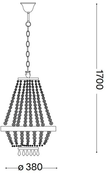 Lustră LED de cristal pe lanț Ideal Lux CAESAR 6xG9/3W/230V d. 38 cm crom