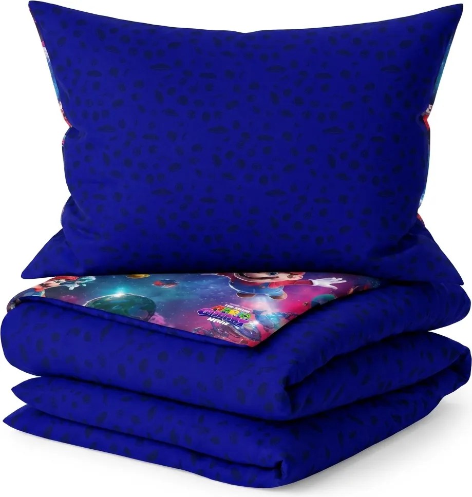 Lenjerie de pat 3D MARIO GALAXY colorata, 100% bumbac Dimensiune lenjerie de pat: 70 x 80 cm | 140 x 200 cm