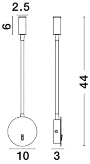 Aplica LED cu spot directionabil design minimalist Jaco neagra NVL-8140322